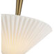 Alora Mood Bridgette Pendant Ceiling Light in Brushed Gold and Folded White, Linen Shade