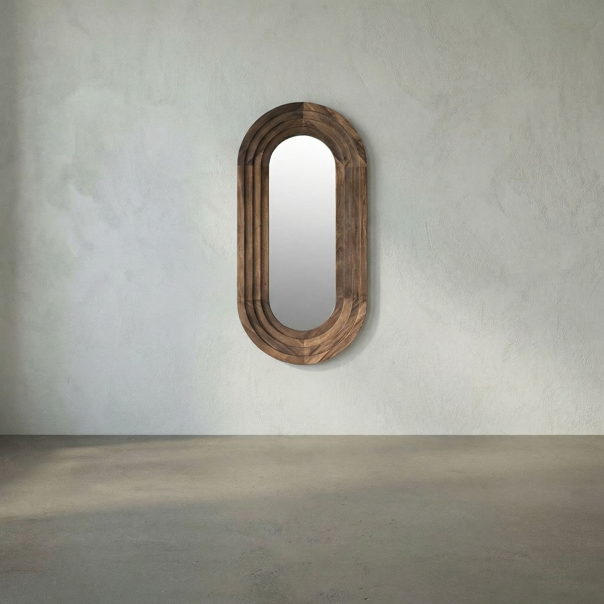 New Fuss 64.5 X 32 inch Dark Walnut Mirror