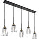 Auspice 5 Light 46 inch Brass and Black Pendant Ceiling Light