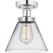 Cone 1 Light 7.75 inch Polished Chrome Semi-Flush Mount Ceiling Light