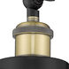 Franklin Restoration Cone 1 Light 8 inch Black Antique Brass Sconce Wall Light in Light Smoke Glass