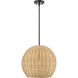 Elise 1 Light 16 inch Matte Black Indoor Pendant Ceiling Light