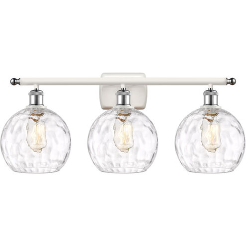 Ballston Athens Water Glass LED 26 inch White and Polished Chrome Bath Vanity Light Wall Light