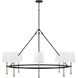 Hollis 8 Light 48 inch Matte Black with Hammered Gold Chandelier Ceiling Light