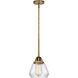 Nouveau 2 Fulton LED 6.75 inch Brushed Brass Mini Pendant Ceiling Light in Clear