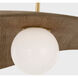 Windsor Smith Mahalo LED 31.75 inch Hand-Rubbed Antique Brass Tri Pendant Ceiling Light in Natural Oak