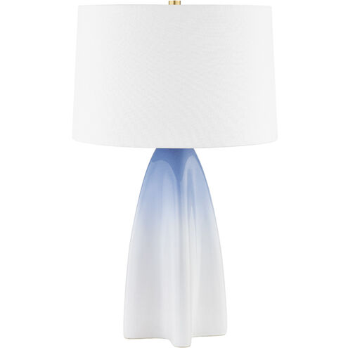 Chappaqua 26.5 inch 60.00 watt Aged Brass and Gloss Sky Ombre Ceramic Table Lamp Portable Light