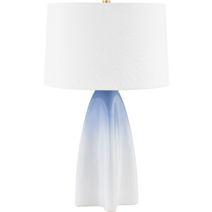 Chappaqua 26.5 inch 60.00 watt Aged Brass and Gloss Sky Ombre Ceramic Table Lamp Portable Light