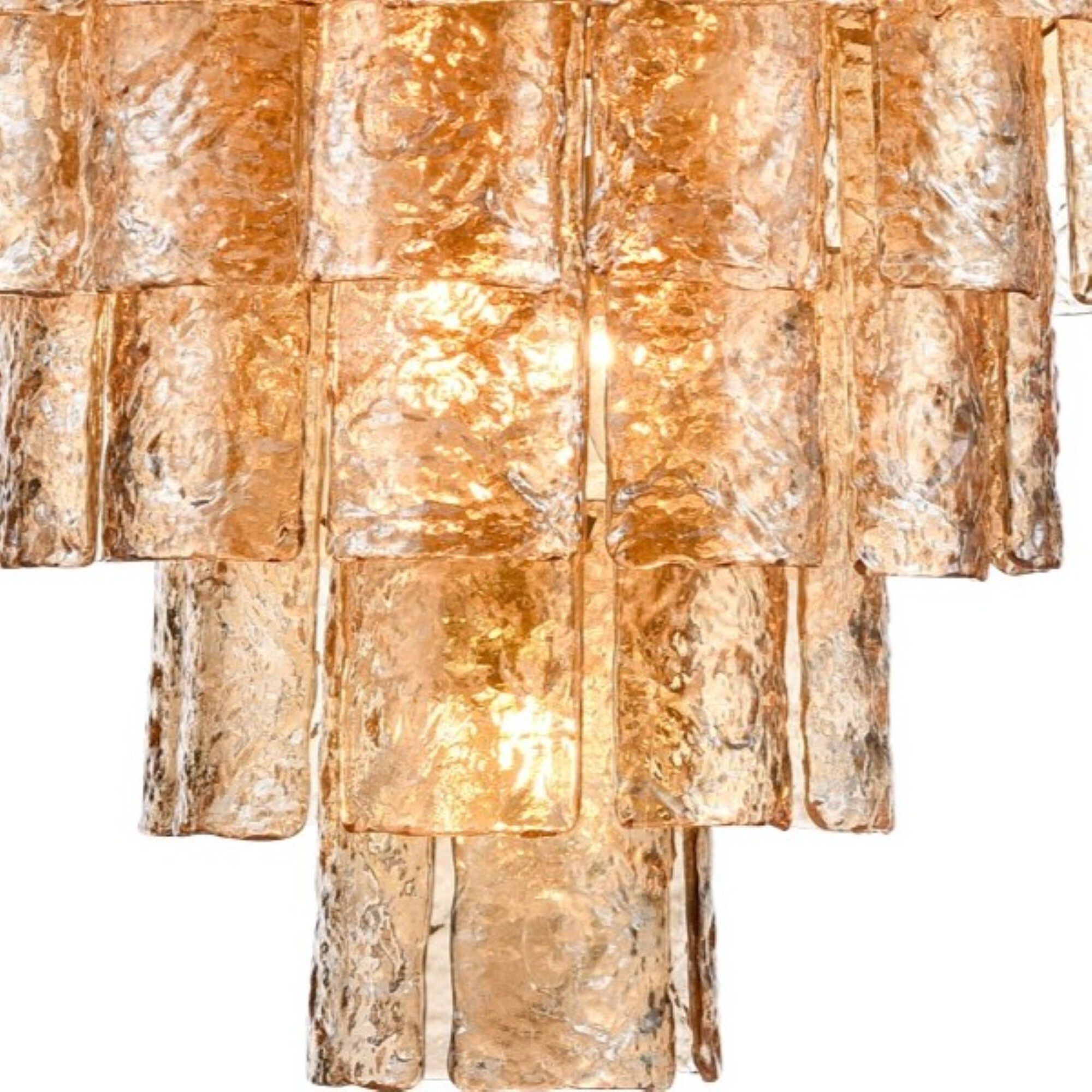 Fire and Ice 21 Light 34 inch Lacquered Gold Chandelier Ceiling Light in Champagne Glass