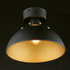 Dawn 1 Light 12 inch Antique Brass and Black Semi-Flush Mount Ceiling Light