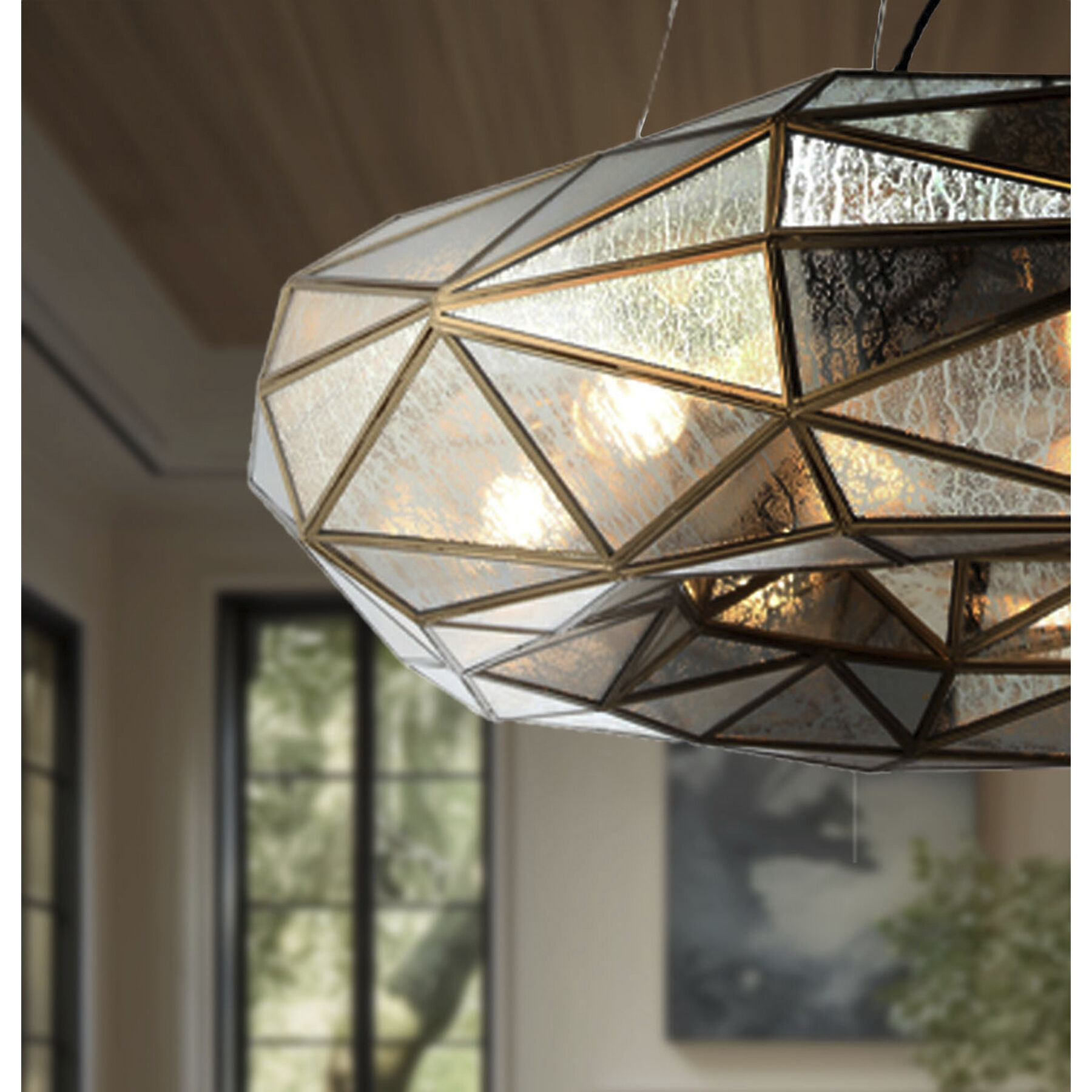 Geo-Gem 8 Light 35.5 inch Brass Antique Chandelier Ceiling Light