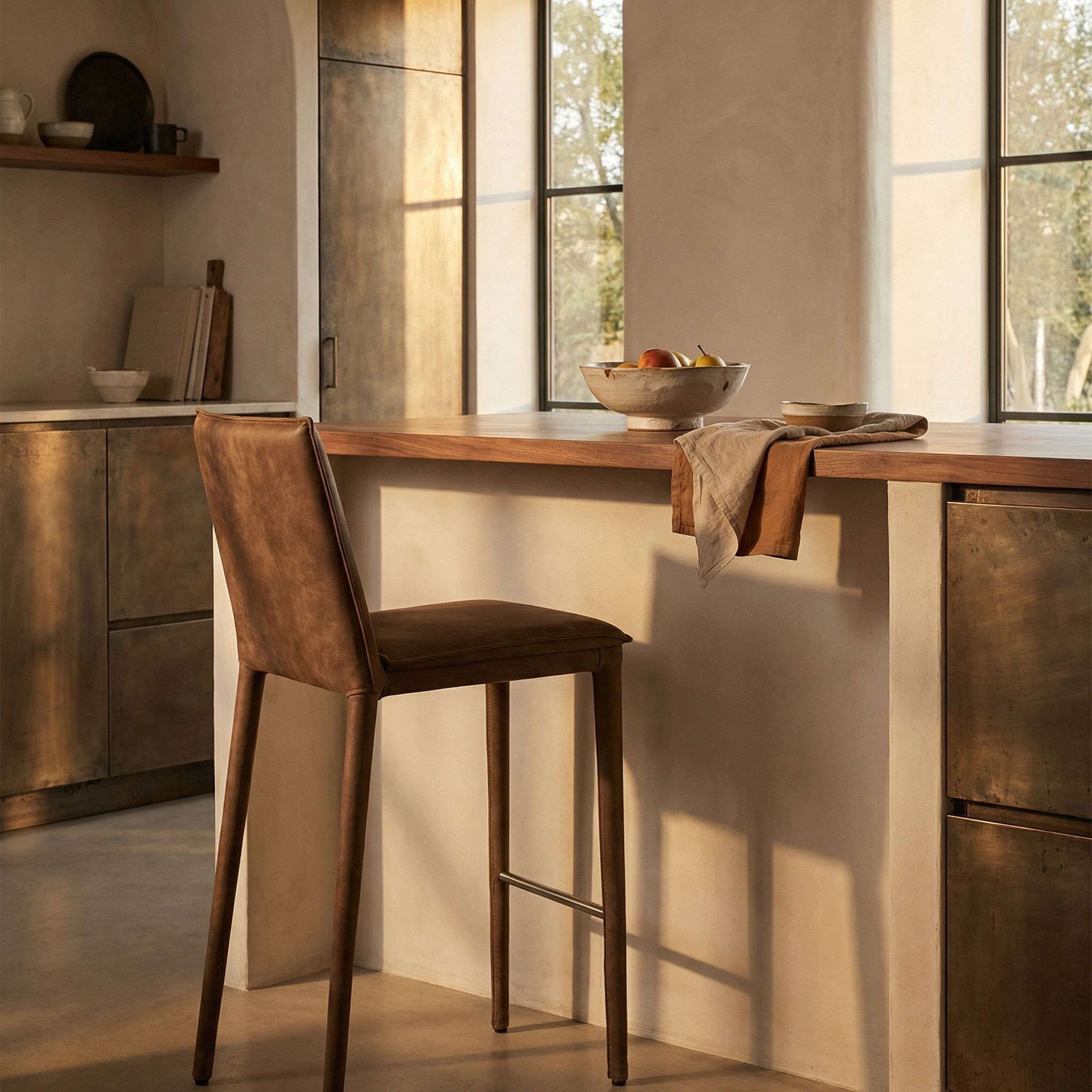 Newton 40 inch Orris Brown Counter Chair