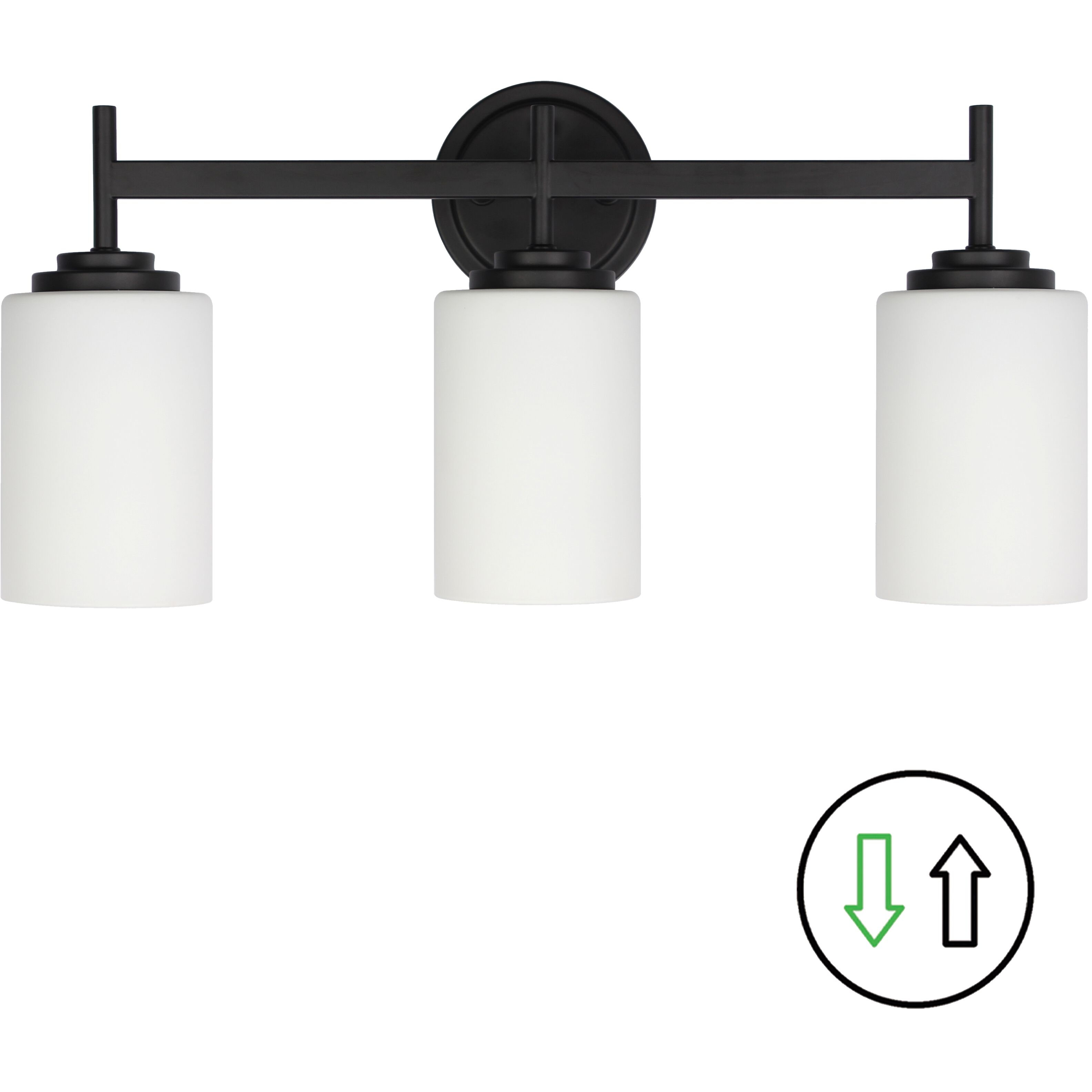 Wynona 3 Light 22.5 inch Matte Black Vanity Light Wall Light