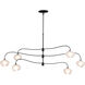 Ume 6 Light 22 inch Soft Gold Pendant Ceiling Light in Thumbprint Cool Grey, Large
