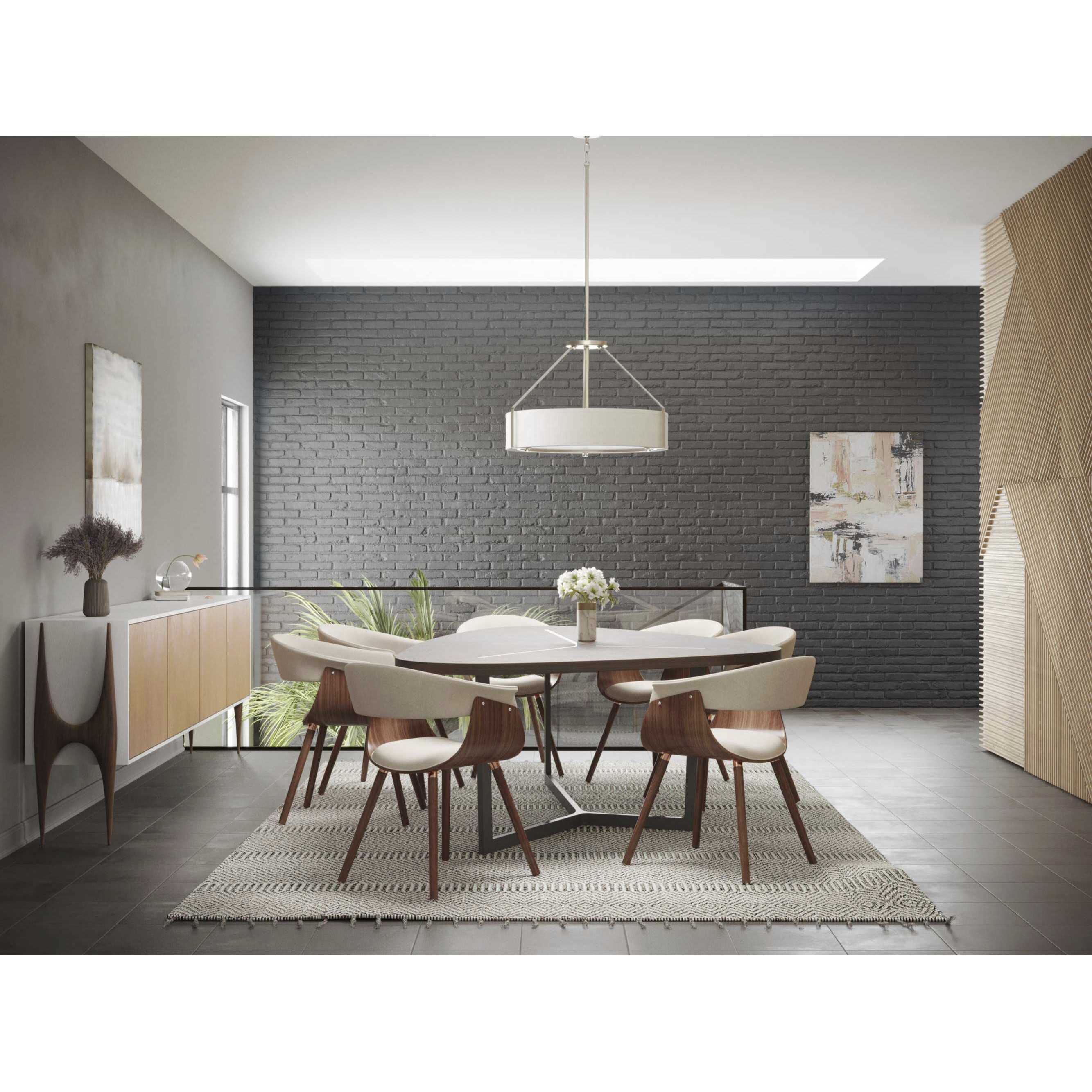 Ratio 4 Light 24 inch Brushed Nickel Pendant Ceiling Light, Design Series 