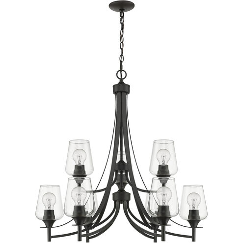 Joliet 9 Light 31 inch Matte Black Chandelier Ceiling Light