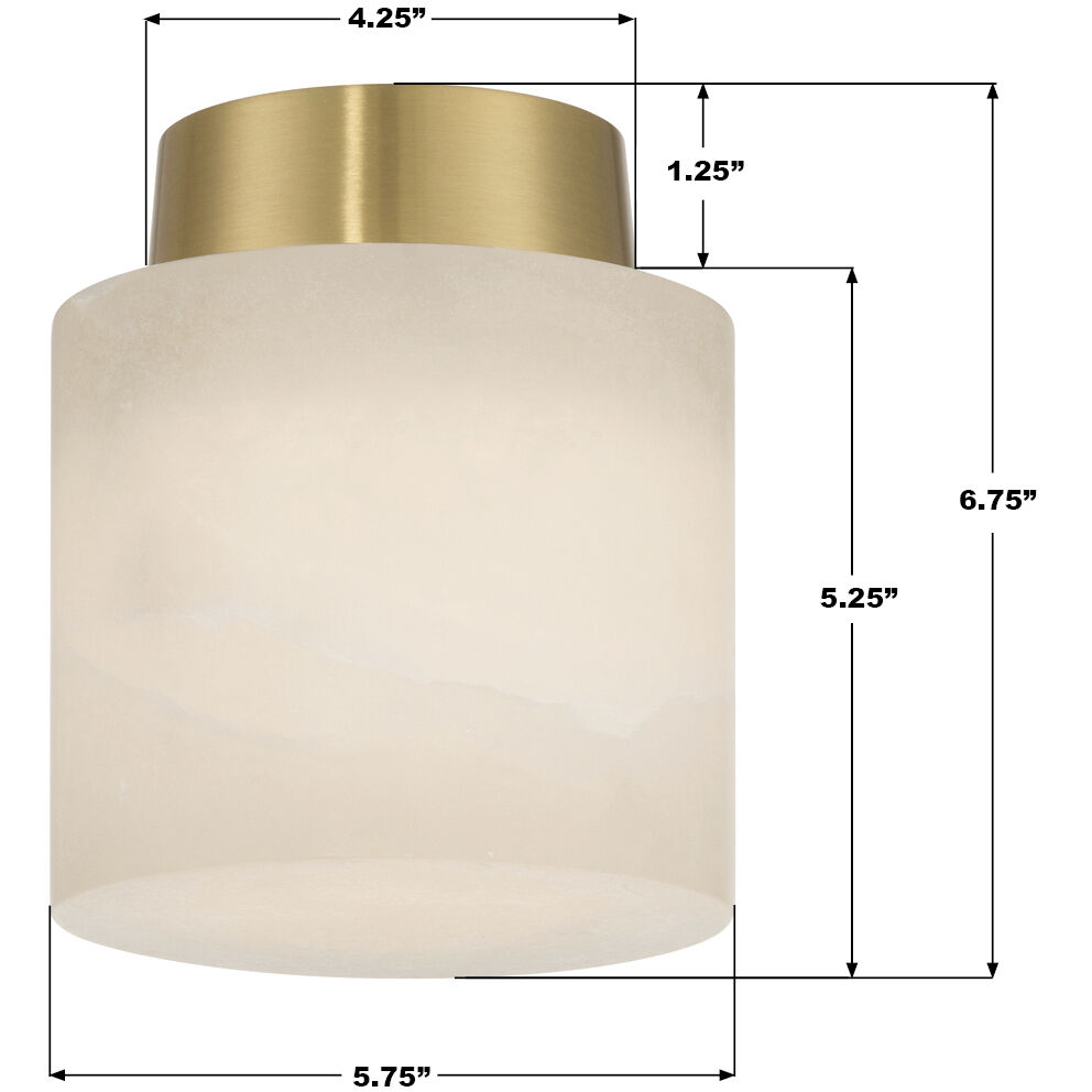 Acme 1 Light 5.75 inch Aged Brass Semi Flush Ceiling Light