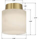 Acme 1 Light 5.75 inch Aged Brass Semi Flush Ceiling Light