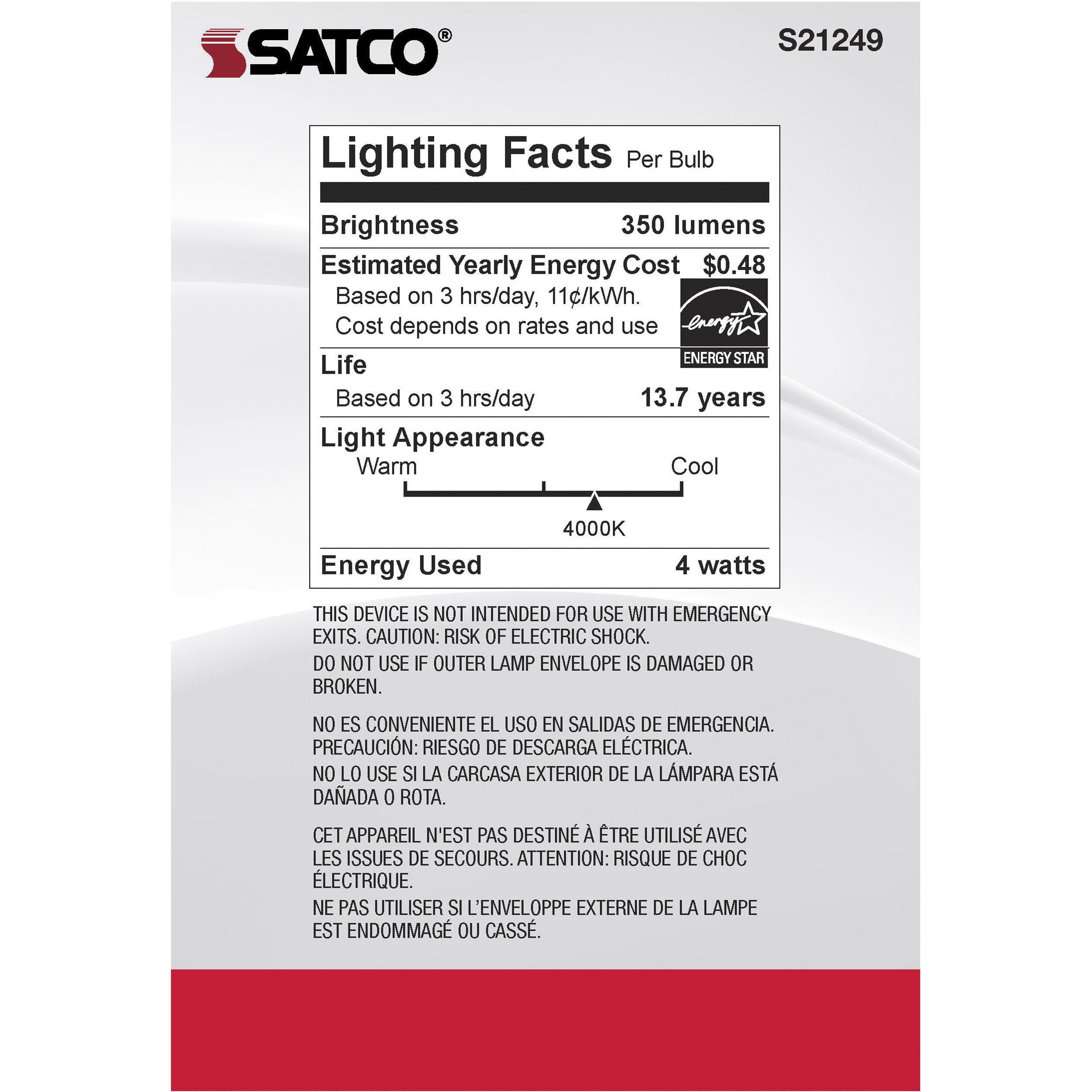 Lumos LED Medium Medium 4.00 watt 4000K LED Filament