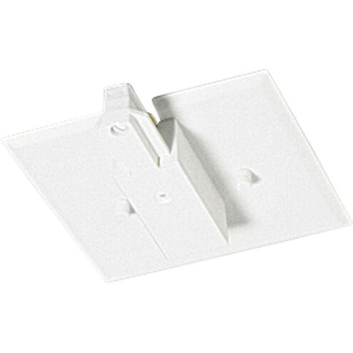 Alpha Trak 120 White Track End Feed with Flush Canopy Ceiling Light in Matte White