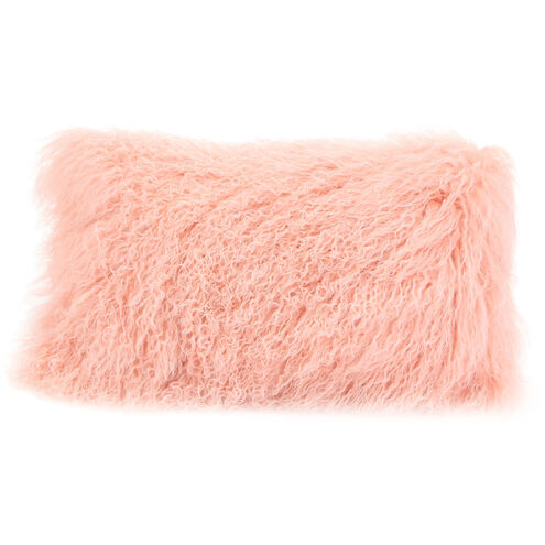 Lamb Fur 19 X 3 inch Pink Pillow