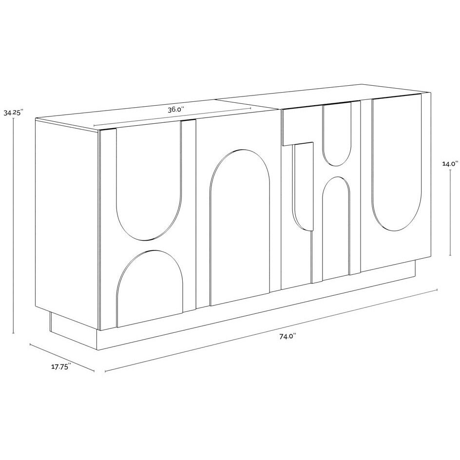 Cove 74 X 17.75 inch Rustic Oak Sideboard