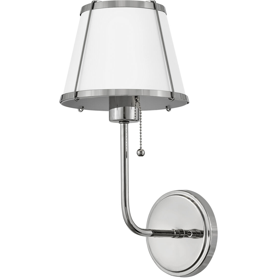 Clarke 1 Light 7.25 inch Polished Nickel Sconce Wall Light in Polished Nickel with Matte White