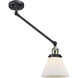 Large Cone 30 inch 60.00 watt Black Antique Brass Swing Arm Wall Light, Franklin Restoration