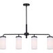 Malloy 4 Light 23.25 inch Matte Black Chandelier Ceiling Light