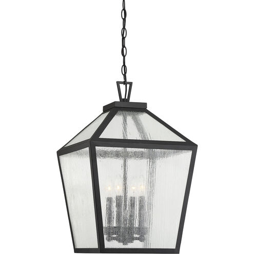 Woodstock 4 Light 15 inch Black Outdoor Hanging Lantern