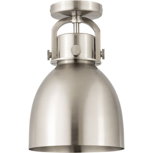 Newton Bell 1 Light 8 inch Satin Nickel Flush Mount Ceiling Light