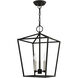 Devone 3 Light 13 inch Black Convertible Semi Flush/Lantern Ceiling Light