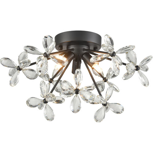 Adelle 3 Light 15.4 inch Matte Black Flush Mount Ceiling Light