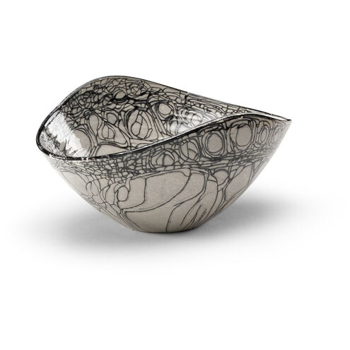Chelsea House Black and White Swirl Glaze Centerpiece