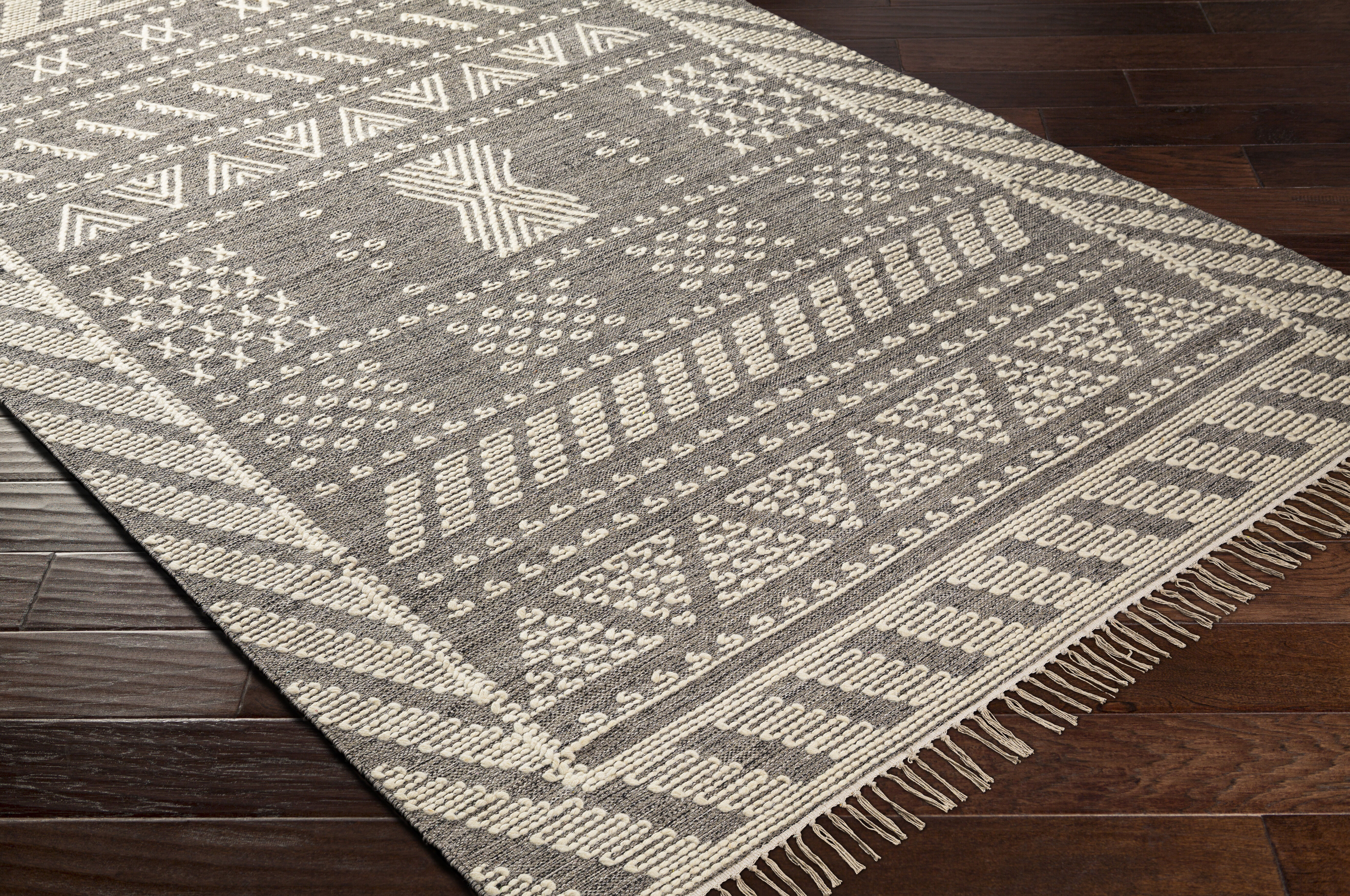 Bedouin 108 X 72 inch Medium Gray Rug in 6 X 9, Rectangle