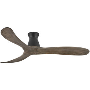 Swell Flush 60 inch Matte Black with Driftwood Blades Fan
