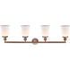 Franklin Restoration Canton LED 42 inch Antique Copper Bath Vanity Light Wall Light in Matte White Glass, Franklin Restoration