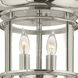Gentry 2 Light 9 inch Polished Nickel Indoor Flush Mount Ceiling Light