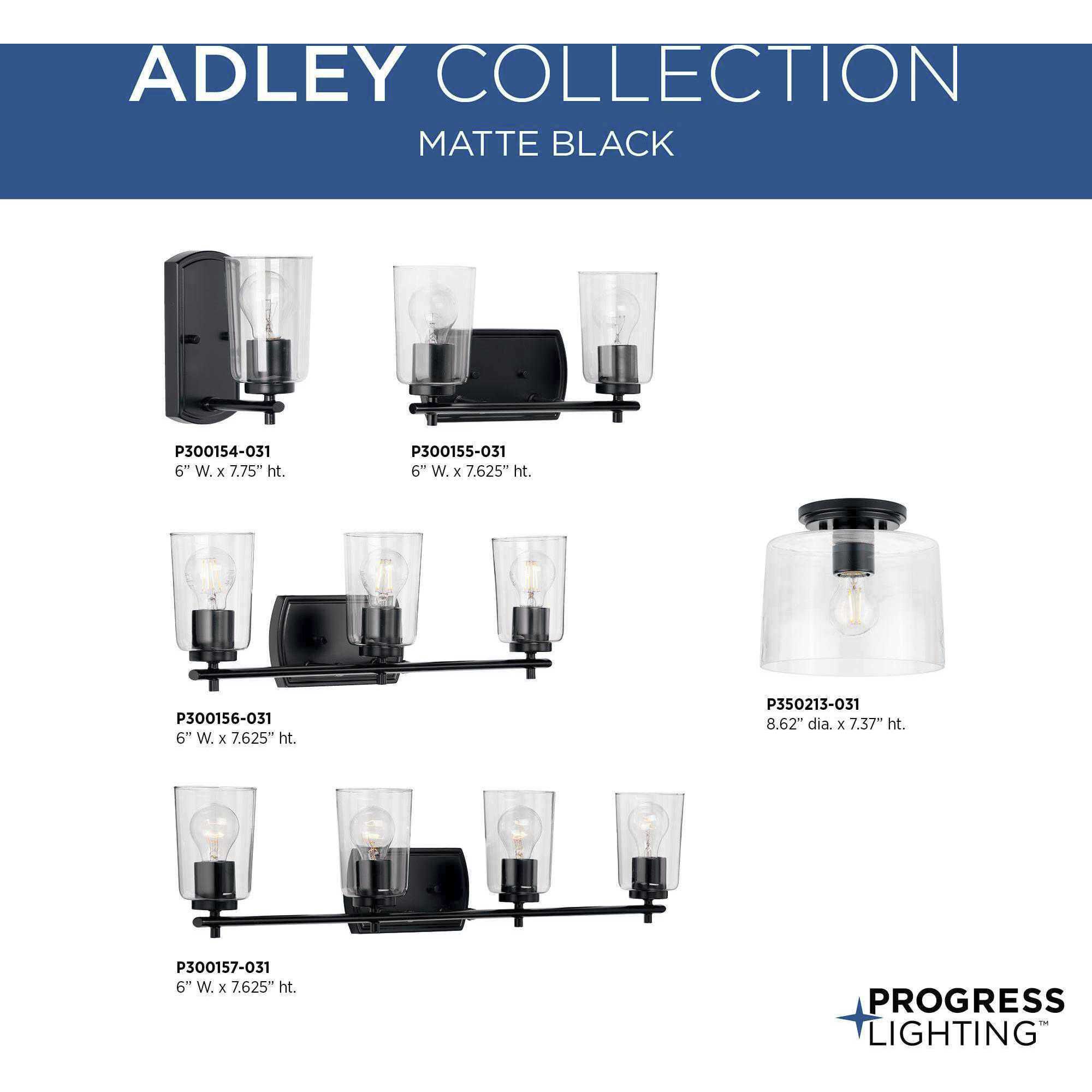 Adley 1 Light 5 inch Matte Black Bath Vanity Wall Light