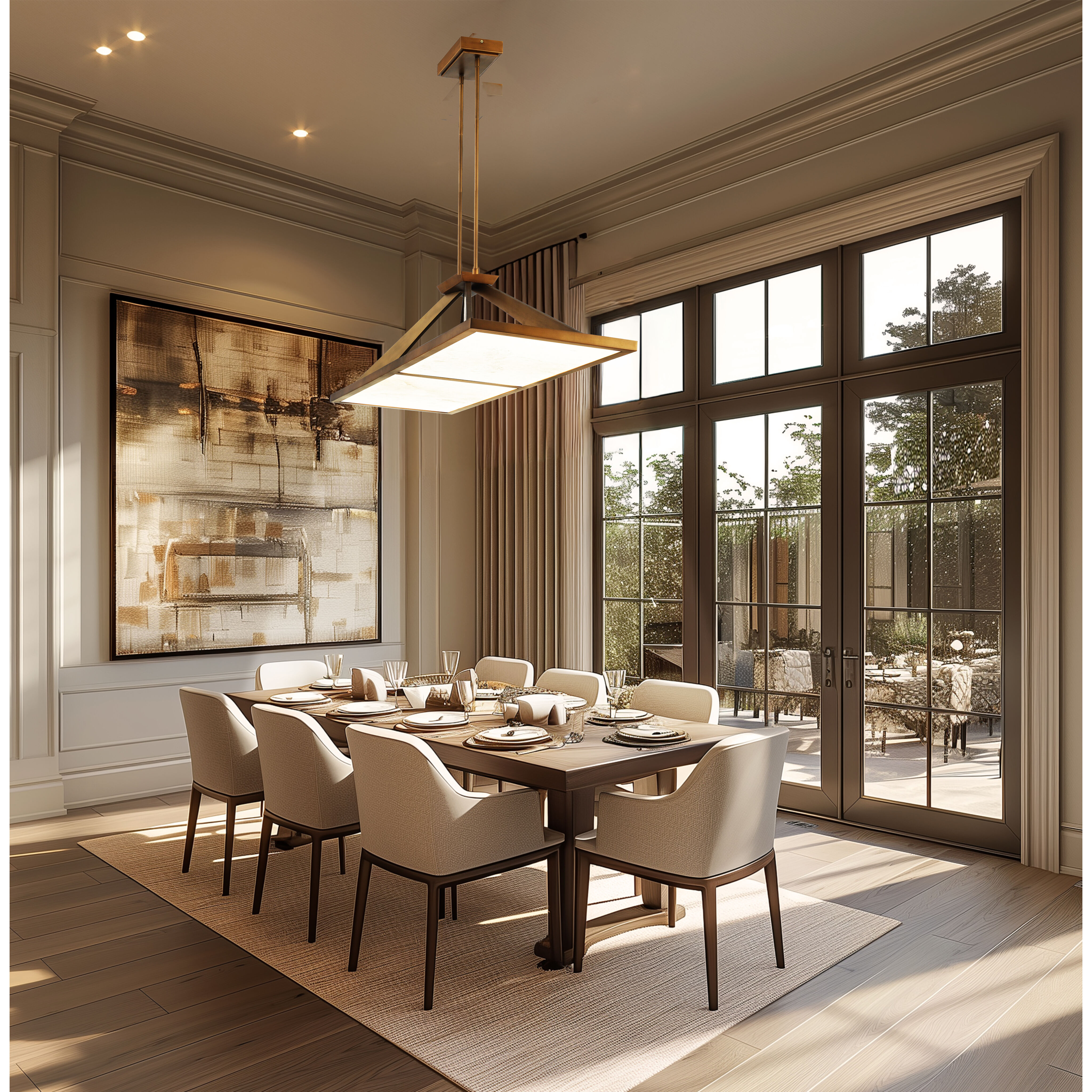 Stiles LED 48 inch Ashen Gold Island Chandelier Ceiling Light