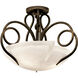 Tribecca 3 Light 21 inch Antique Copper Semi Flush Mount Ceiling Light in ANTQ