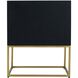 Modern 23.6 X 19.7 inch Black Side Table, 2-Drawer