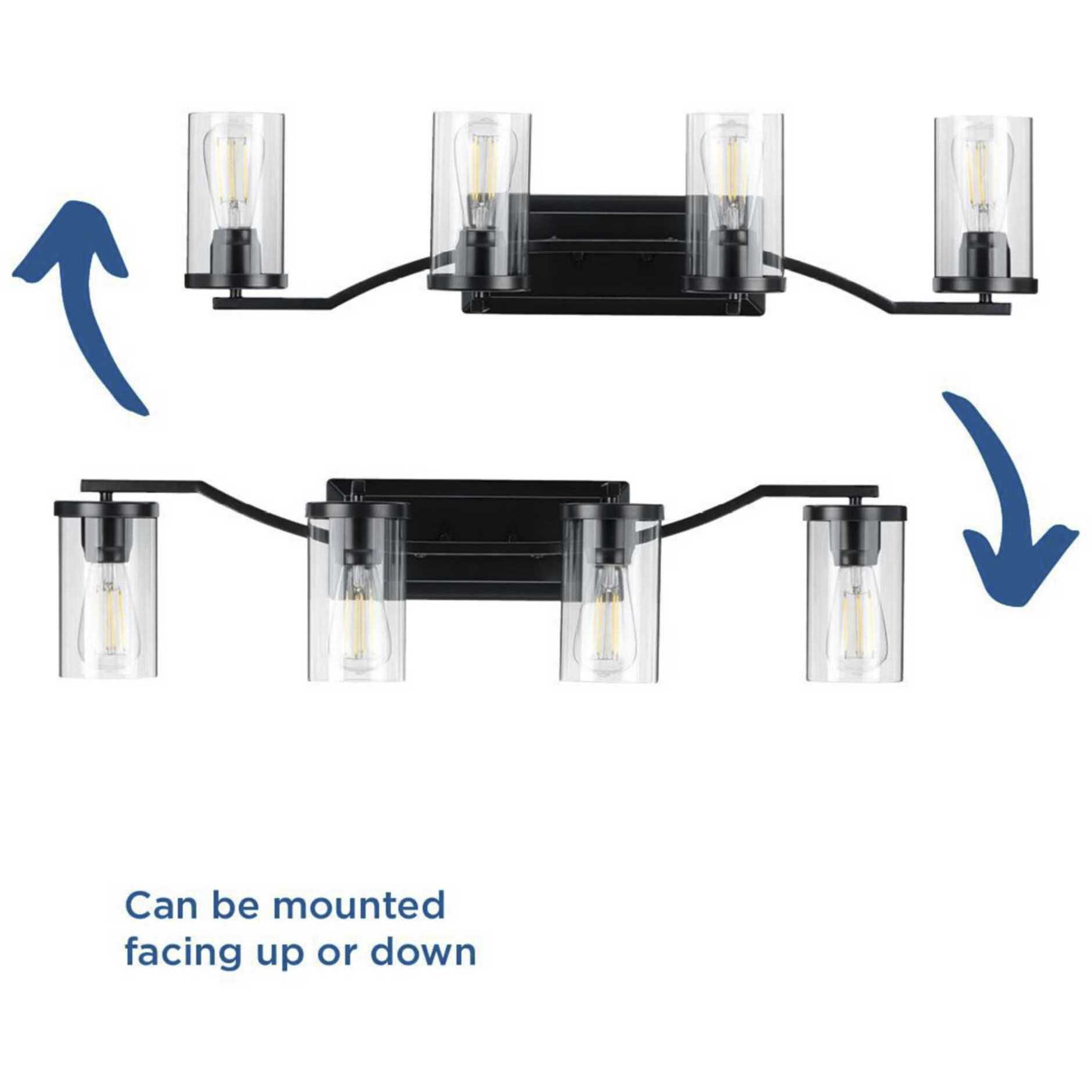 Lassiter 4 Light 34 inch Matte Black Bath Vanity Wall Light