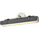 Valise LED 21.65 inch Aged Nickel and Tuxedo Leather Bath Vanity Wall Light