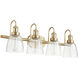 Fort Worth 4 Light 30 inch Aged Brass Vanity Light Wall Light