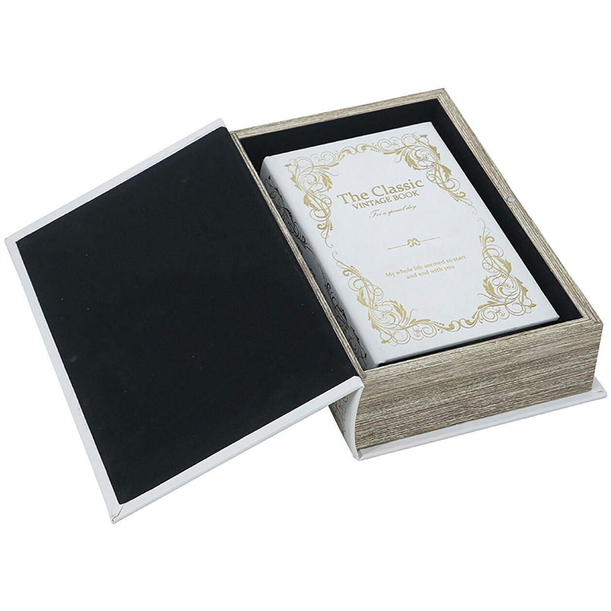 Anita White/Gold Book Boxes, Set of 2