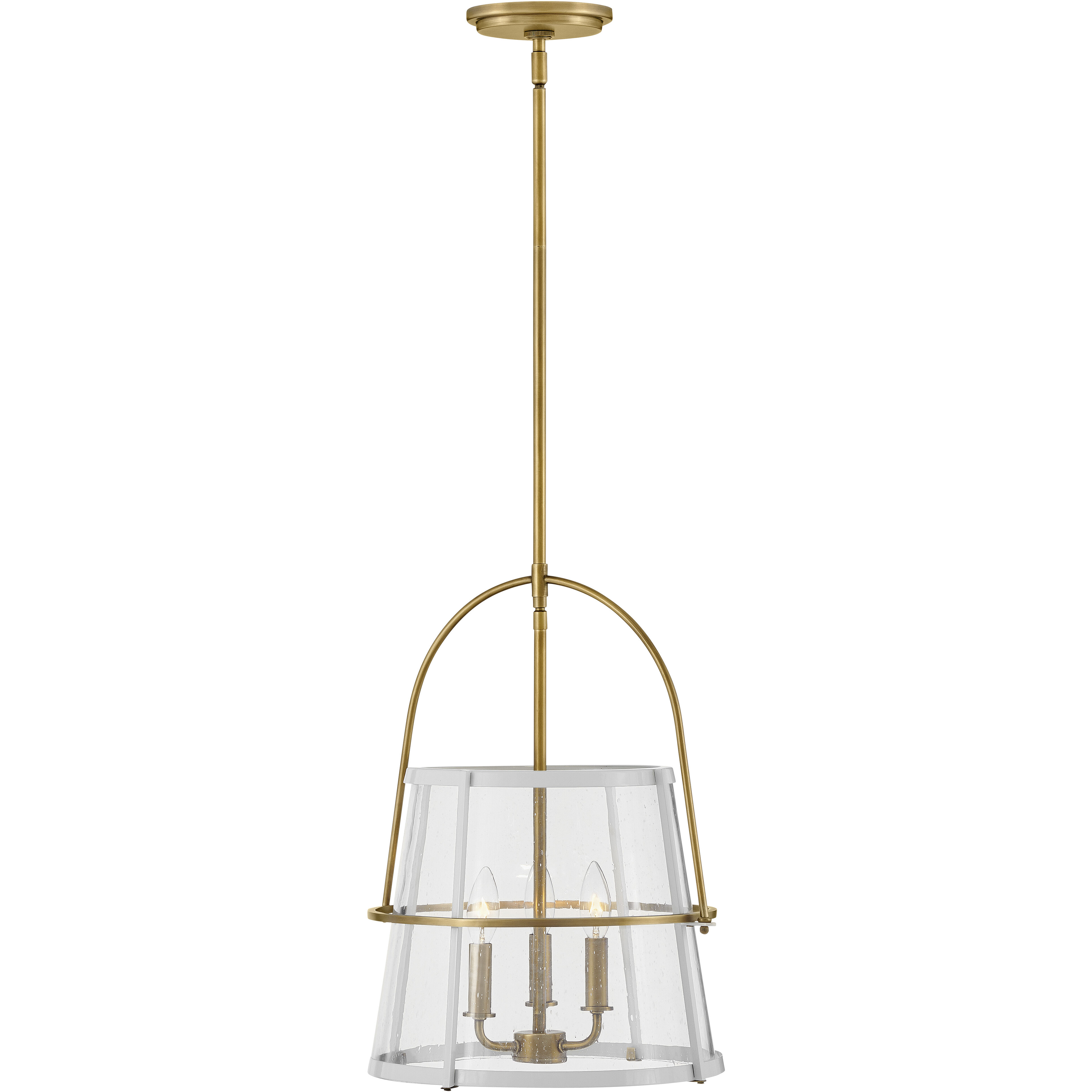 Tournon 15 inch Heritage Brass with Polished White Indoor Pendant Ceiling Light