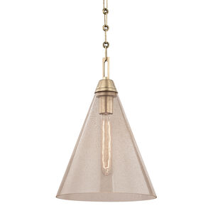 Newbury 1 Light 10.75 inch Aged Brass Pendant Ceiling Light
