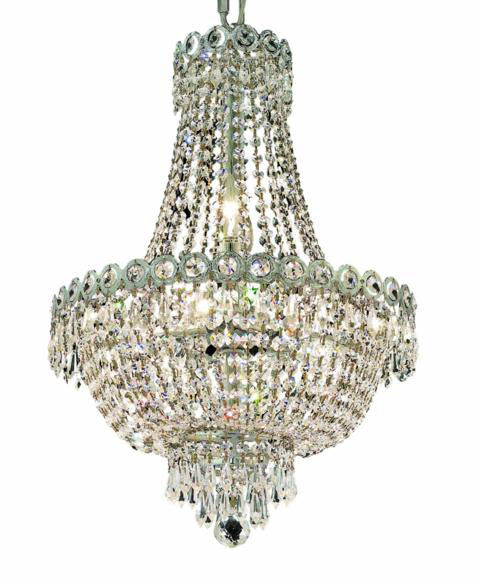 Century 8 Light 16 inch Chrome Dining Chandelier Ceiling Light in Royal Cut