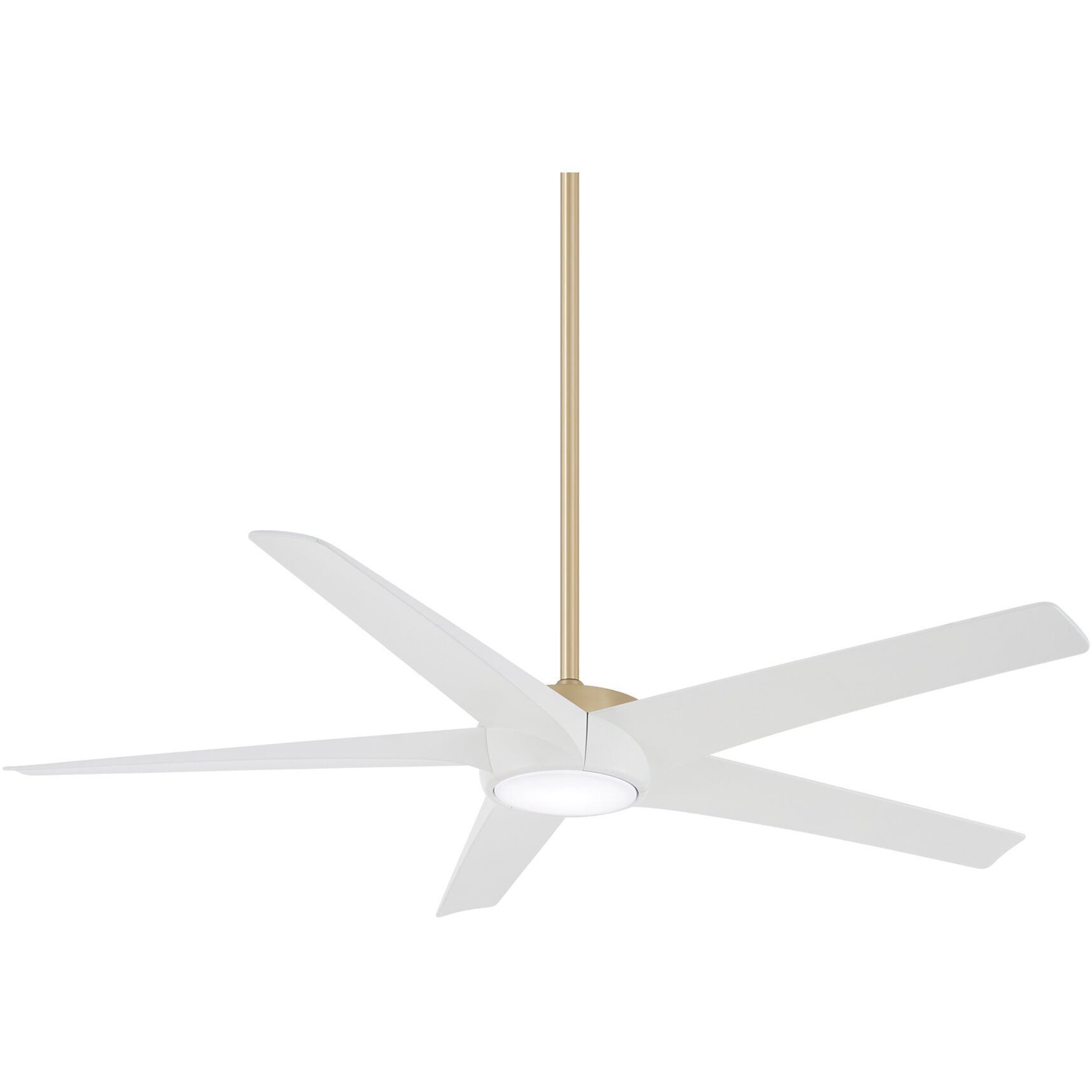 Skymaster 64 inch Soft Brass with Flat White Blades Ceiling Fan